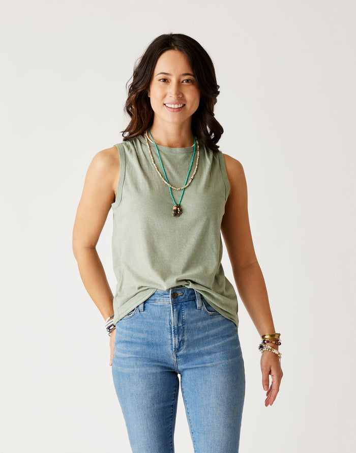 Larisa Hemp Tank: Light Cilantro - FINAL SALE