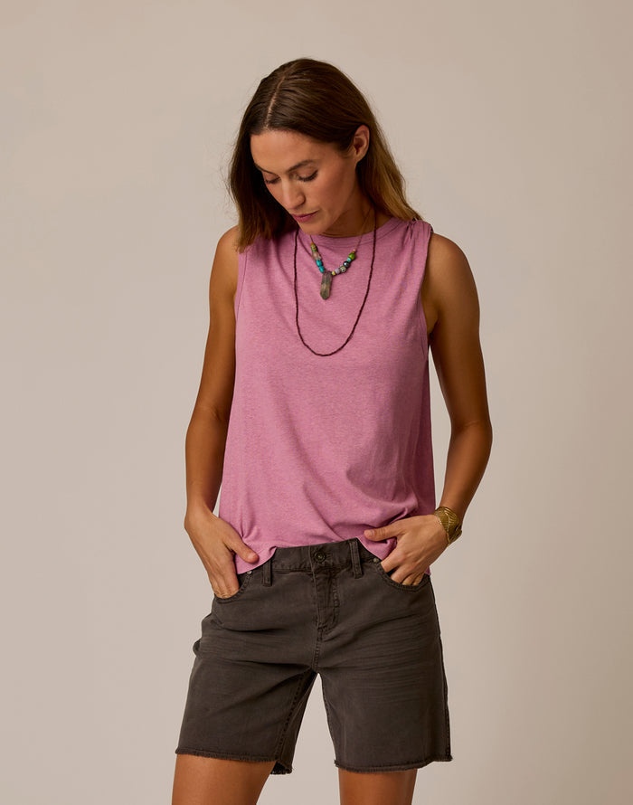 Larisa Hemp Tank: Rose Quartz