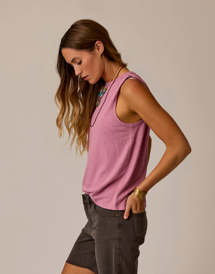 Larisa Hemp Tank: Rose Quartz