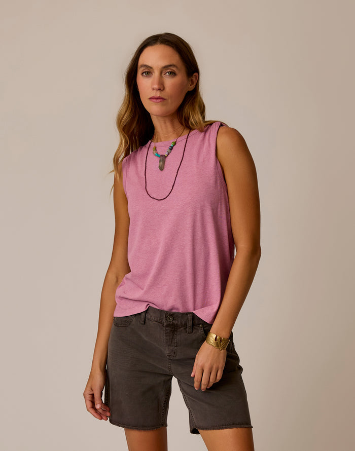 Larisa Hemp Tank: Rose Quartz