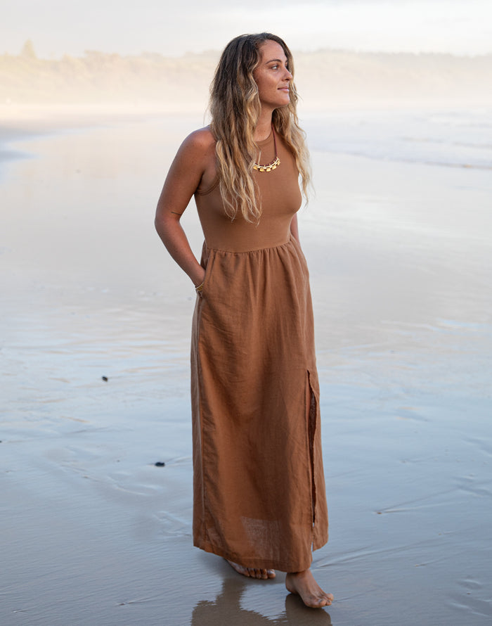 Lark Linen Dress: Rum Chambray - FINAL SALE