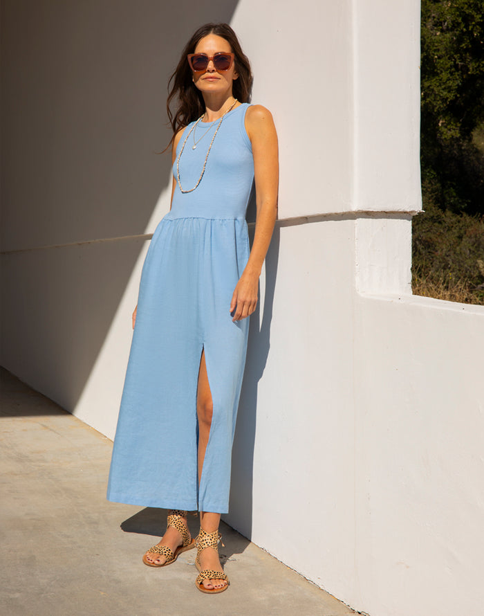 Lark Linen Dress: Sky Blue Chambray - FINAL SALE