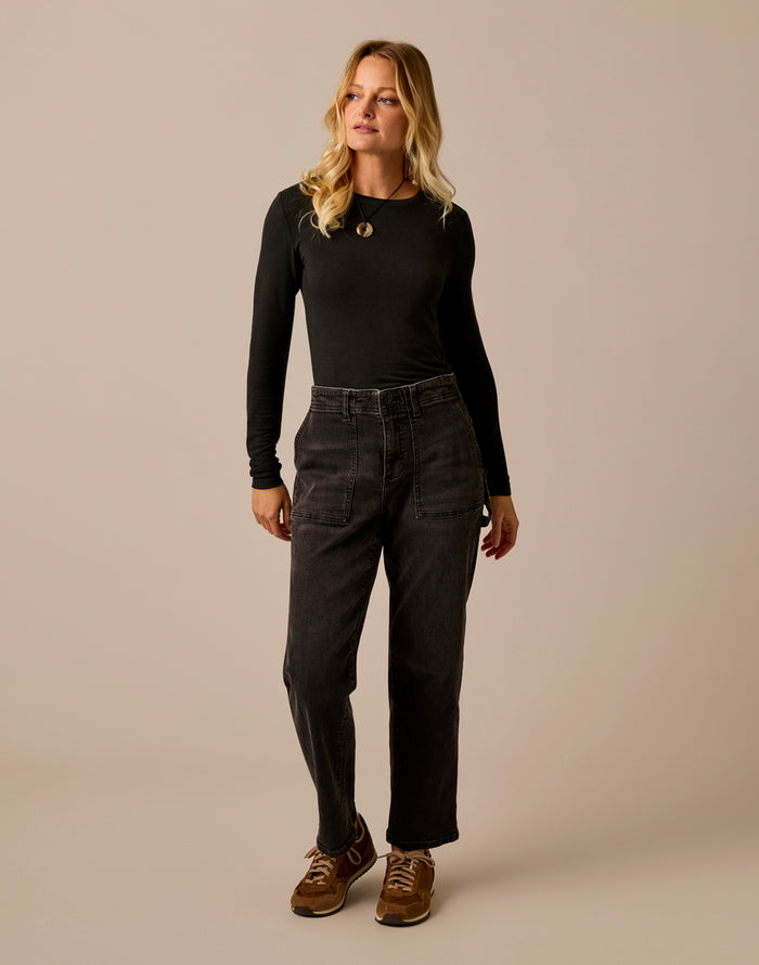 Lea Tissue Crewneck: Black