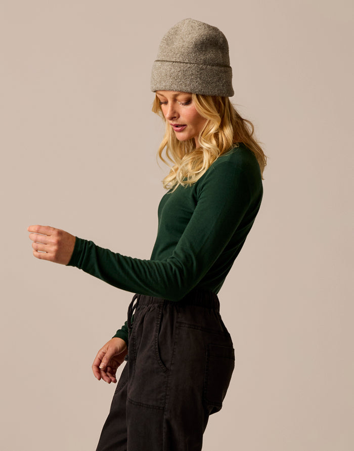 Lea Tissue Crewneck: Dark Pine