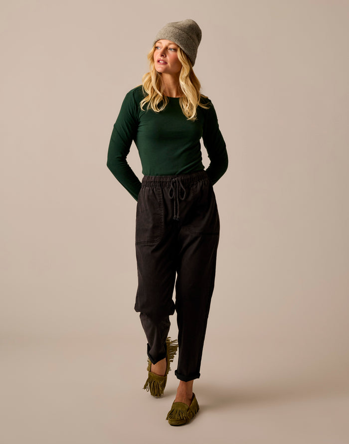 Lea Tissue Crewneck: Dark Pine