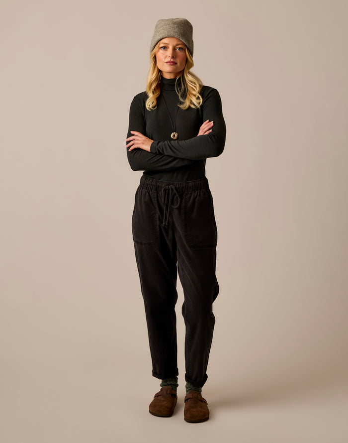 Lea Tissue Turtleneck: Black