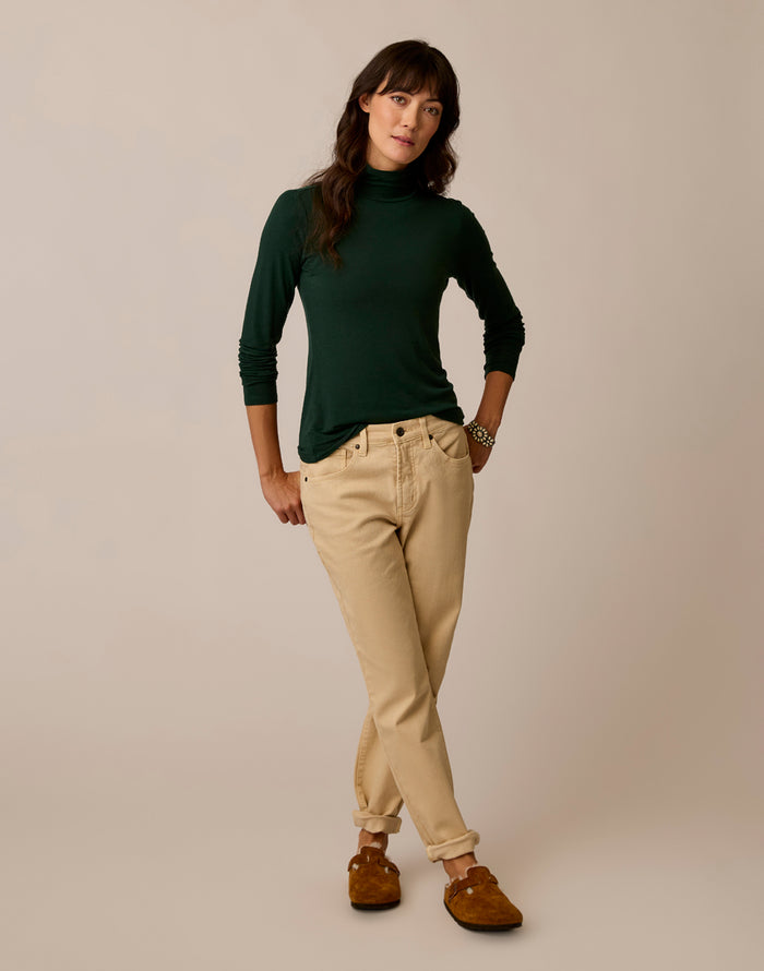 Lea Tissue Turtleneck: Dark Pine
