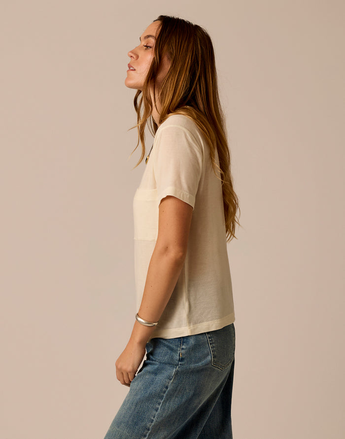 Lea Tissue V-Neck: Birch