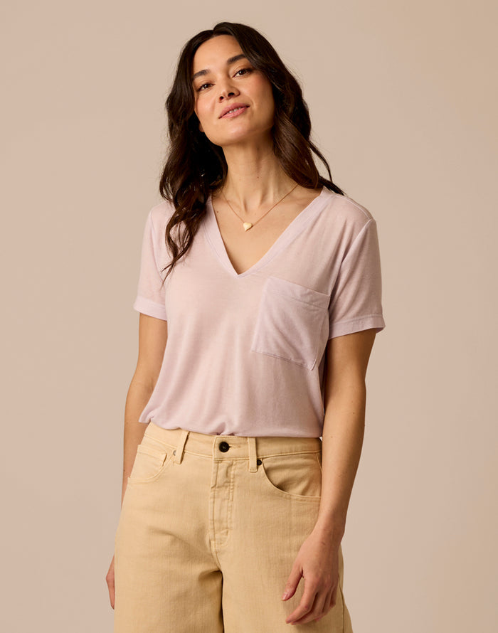 Lea Tissue V-Neck: Dawn