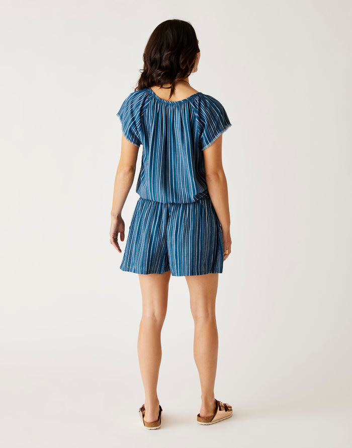Leah Short: Azul Stripe - FINAL SALE