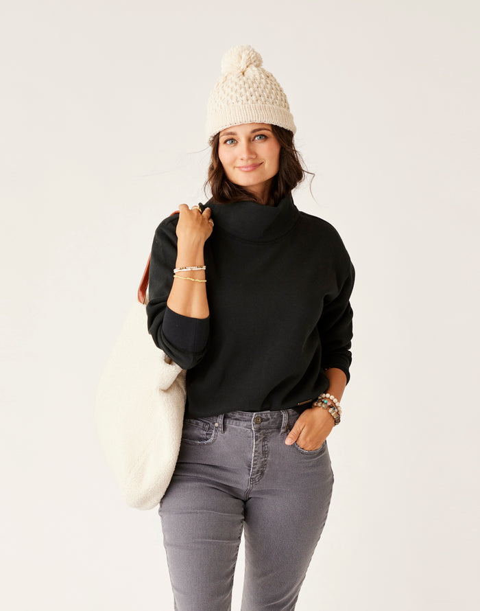 Lennox Fleece Top: Black