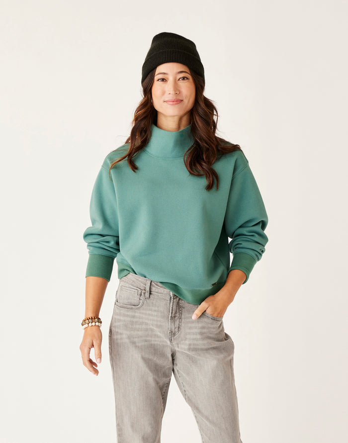 Lennox Fleece Top: Forest - FINAL SALE
