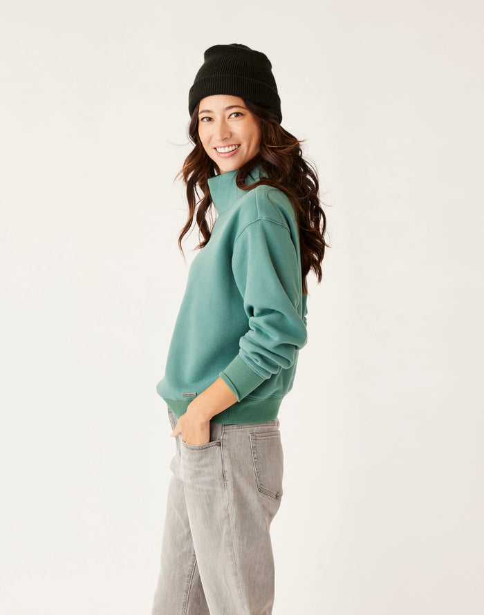 Lennox Fleece Top: Forest - FINAL SALE
