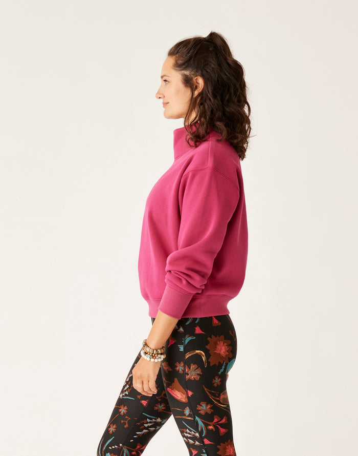 Lennox Fleece Top: Raspberry - FINAL SALE