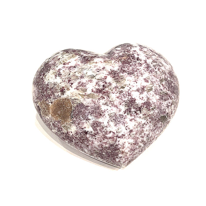Lepidolite gemstone hearts shape carving