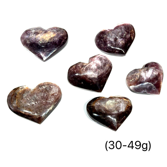 one (30-49g) Lepidolite Book Gemstone Heart shape / carving - new