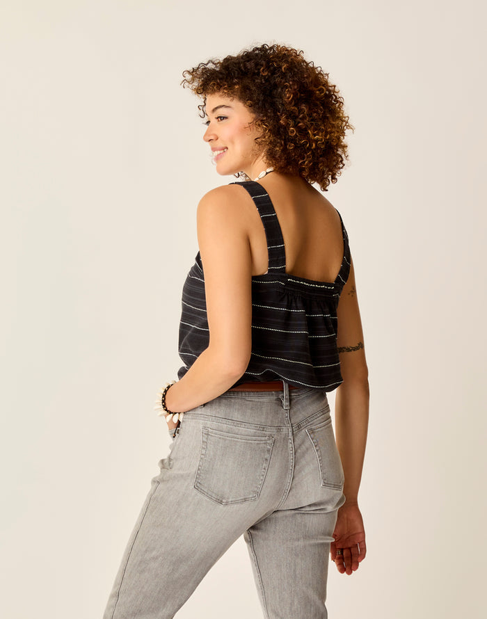 Liv Stitched Top: Black Texture - FINAL SALE