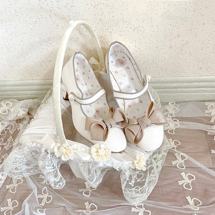 Ivory+Champagne Bow / 5.5