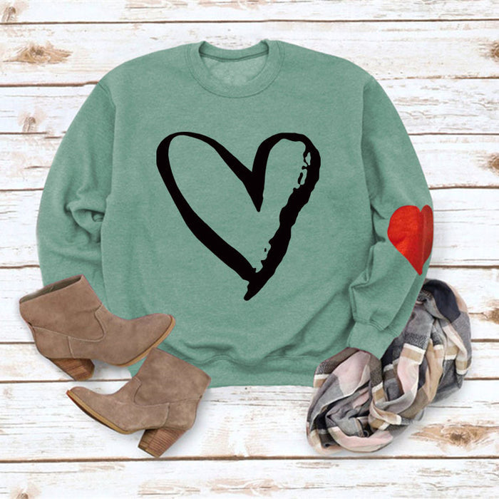 Light green love sweater (black font) / S