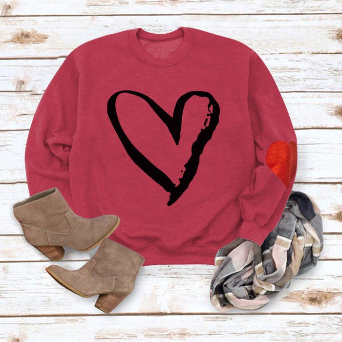 Red love sweater (black font) / S