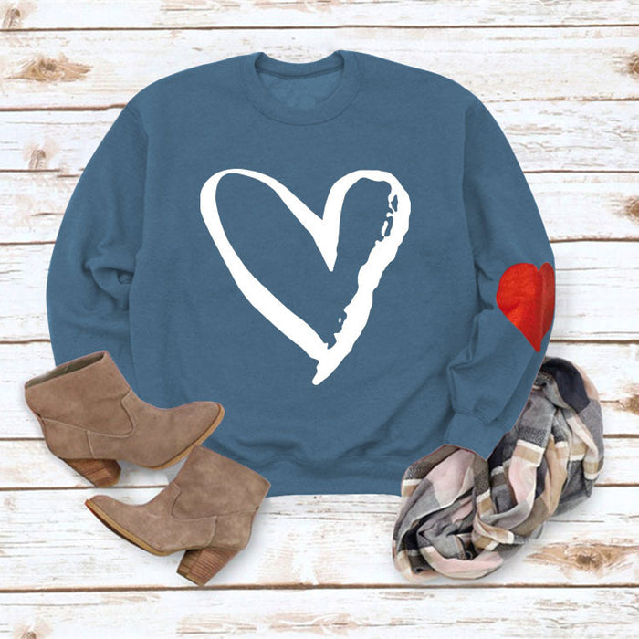 Blue love sweater (white font) / S