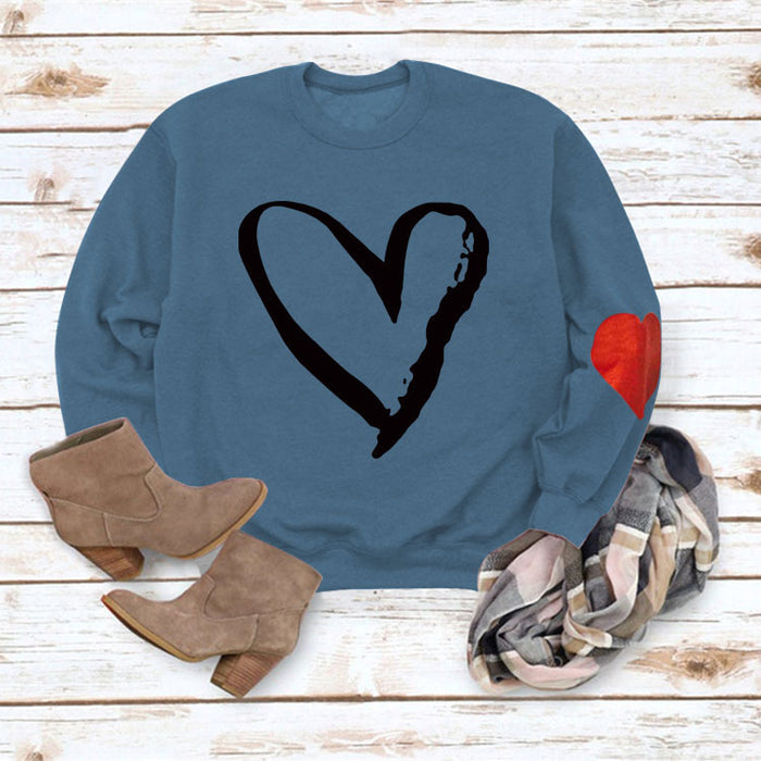 Blue love sweater (black font) / S