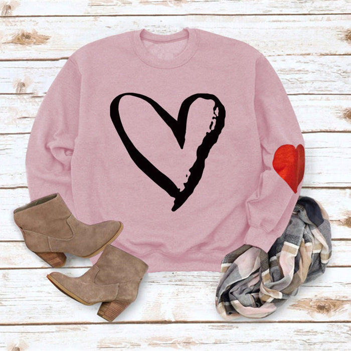 Pink love sweater (black font) / S
