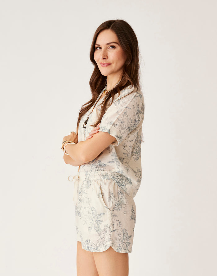 Luca Linen Shirt: Birch Scenic - FINAL SALE