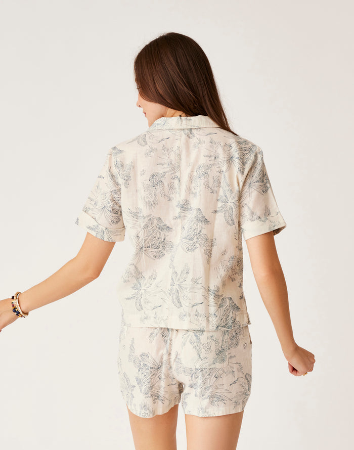 Luca Linen Shirt: Birch Scenic - FINAL SALE