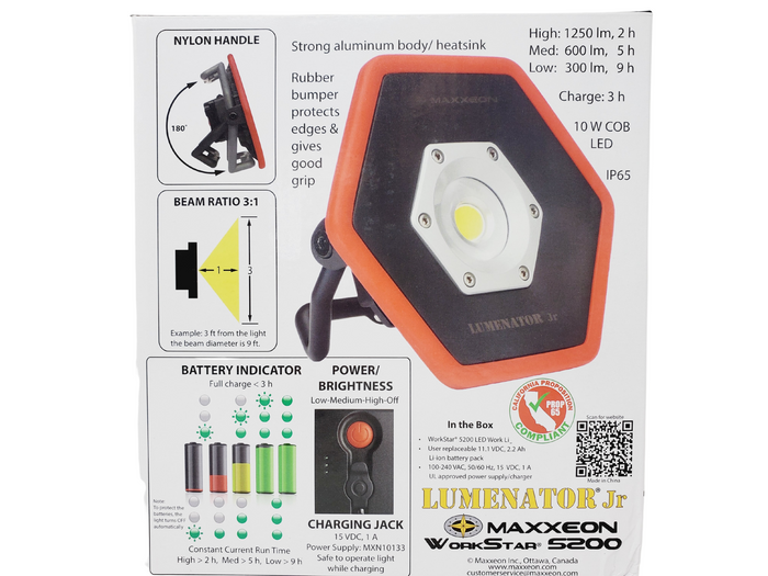 Lumenator Jr Professional Rechargeable LED Work Light w/ Magnet-Maxxeon-Atlas Preservation