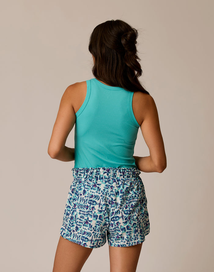 Lyra Rib Tank: Aquamarine