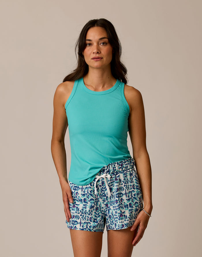 Lyra Rib Tank: Aquamarine