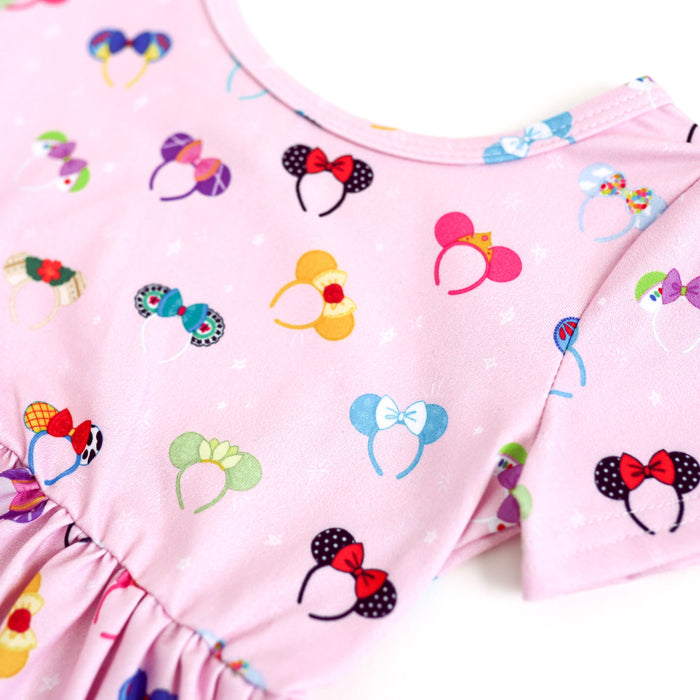 girls pink disney ears dress detail image