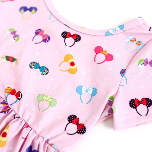 girls pink disney ears dress detail image