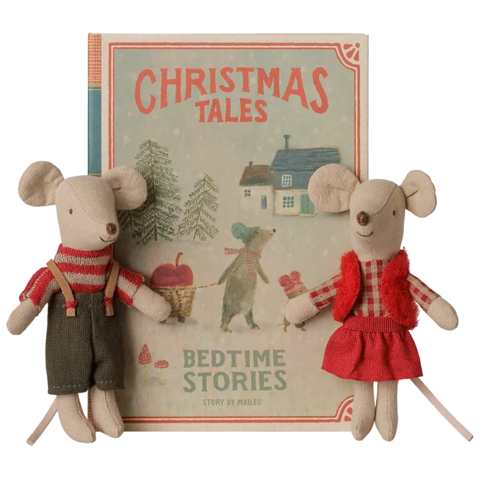 Maileg - Christmas Twin Mice in Book
