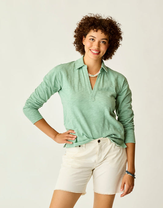 Mara Slub Polo: Haze - FINAL SALE