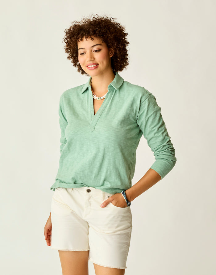Mara Slub Polo: Haze - FINAL SALE