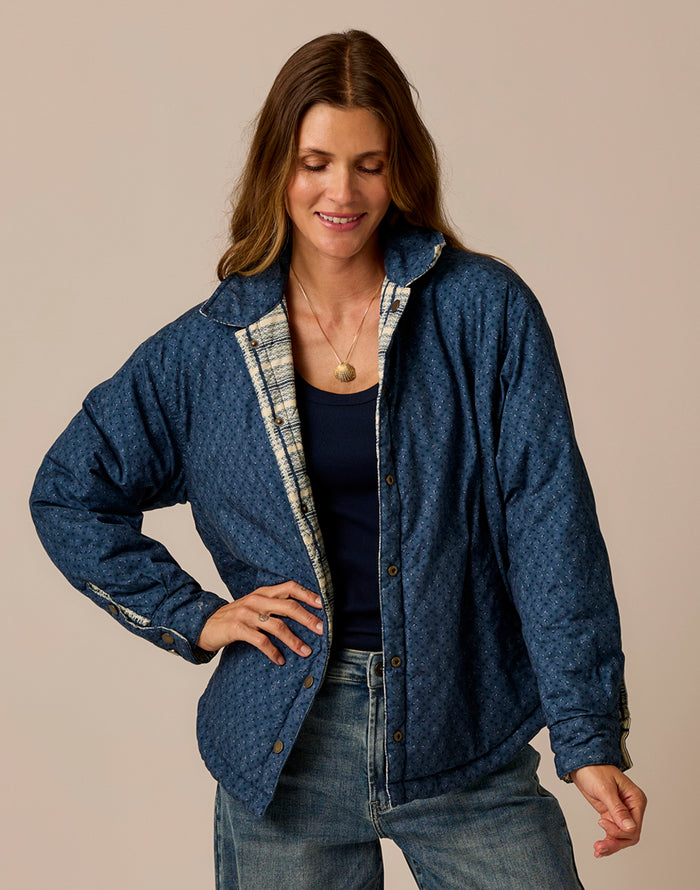 Marais Reversible Jacket: Orion Fleur/Tweed
