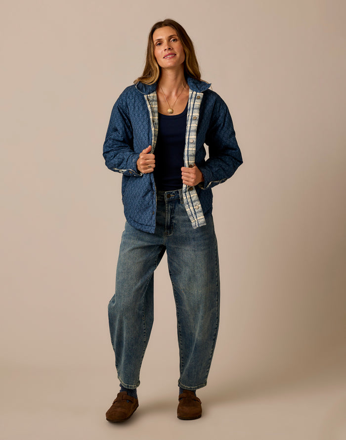 Marais Reversible Jacket: Orion Fleur/Tweed