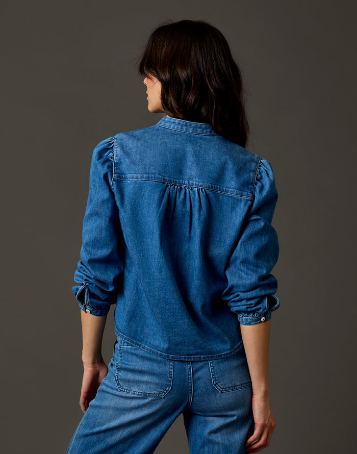 Marin Lightweight Denim Top: Magnolia