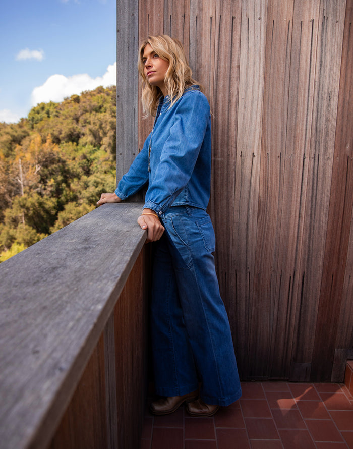 Marin Lightweight Denim Top: Magnolia