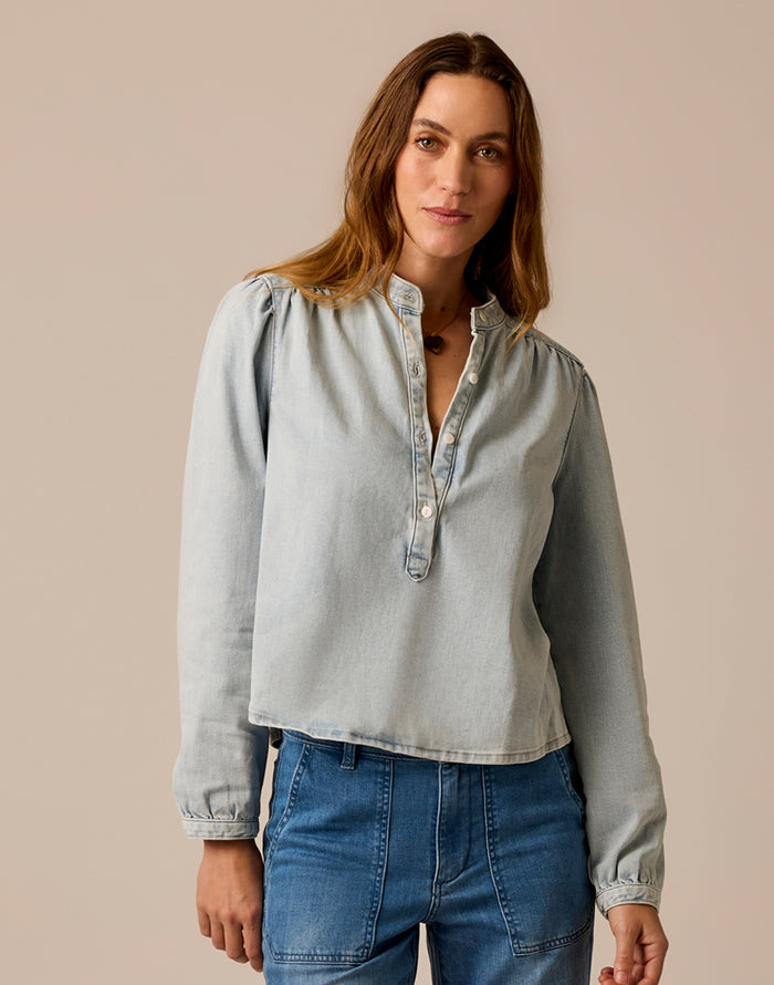Marin Lightweight Denim Top: Savannah