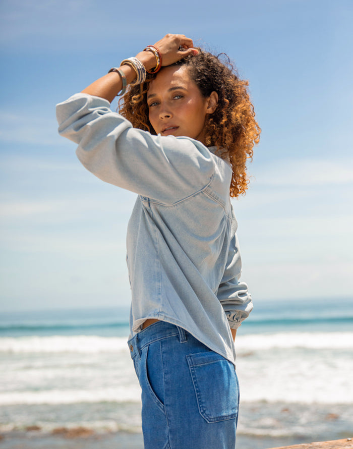 Marin Lightweight Denim Top: Savannah