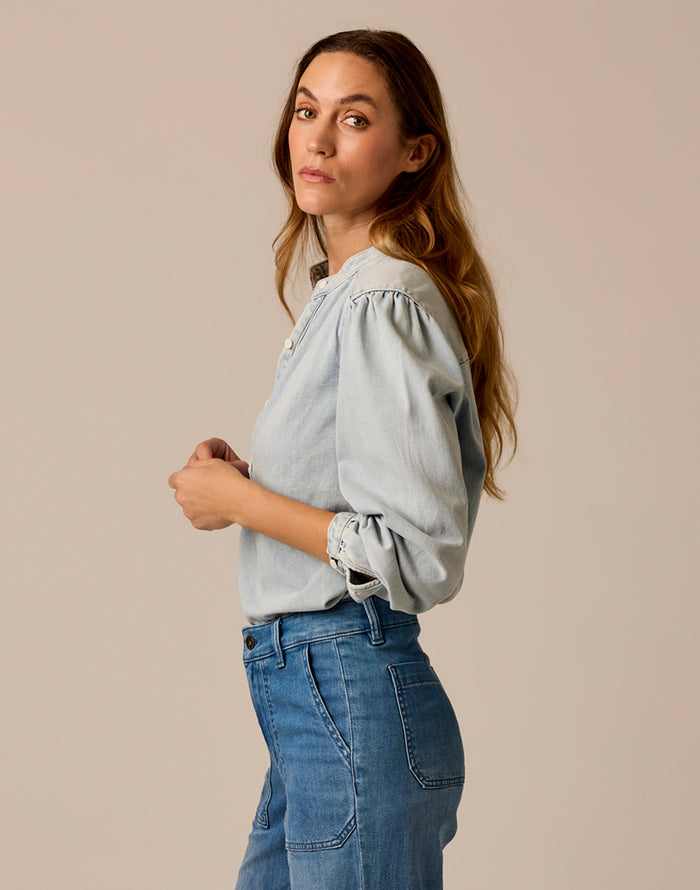 Marin Lightweight Denim Top: Savannah