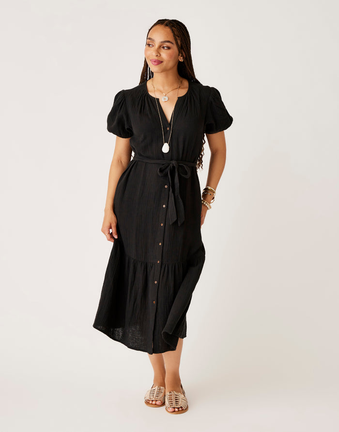 Memphis Gauze Dress: Black - FINAL SALE