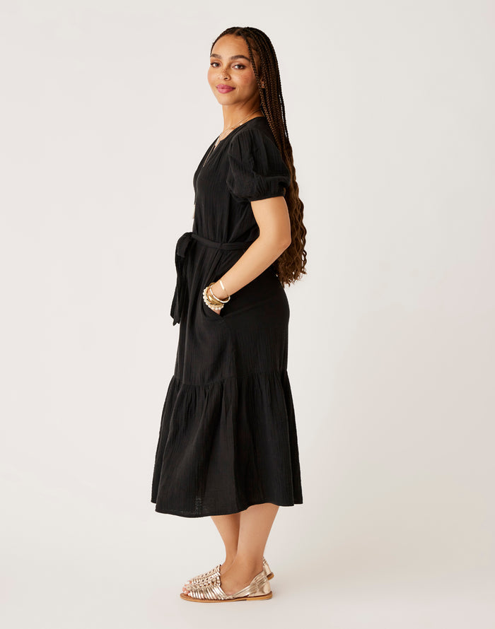 Memphis Gauze Dress: Black - FINAL SALE
