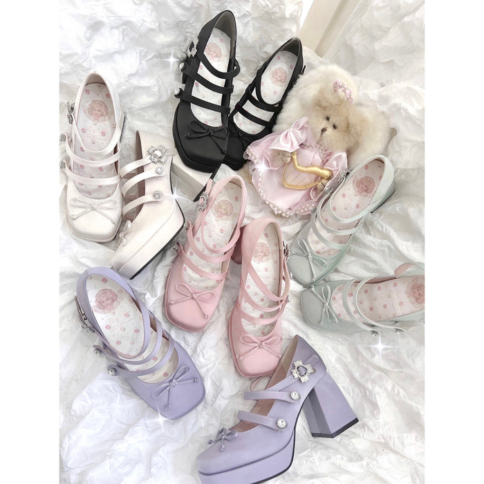 ♡ Midnight Tea ♡ - Satin High Heels