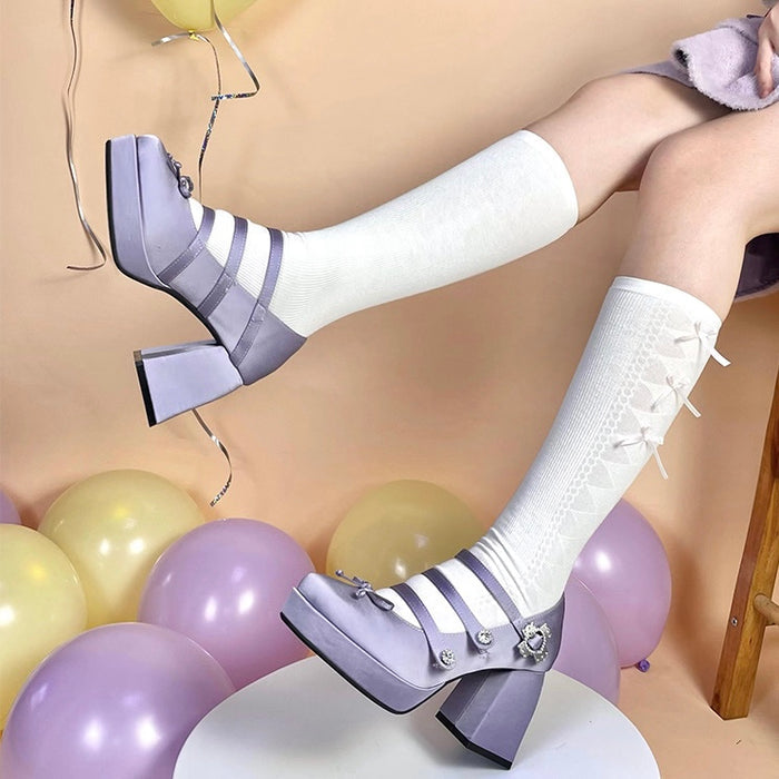 ♡ Midnight Tea ♡ - Satin High Heels
