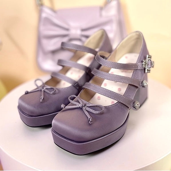 ♡ Midnight Tea ♡ - Satin High Heels