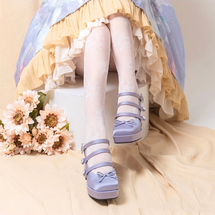 ♡ Midnight Tea ♡ - Satin High Heels